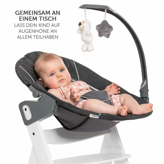 Deals ❤️ Hauck Beta Plus White Newborn Set - 5-tlg. Hochstuhl + Aufsatz & Wippe Deluxe, Essbrett, Sitzkissen - Melange Grey 👏 5 Deals ❤️ Hauck Beta Plus White Newborn Set - 5-tlg. Hochstuhl + Aufsatz & Wippe Deluxe, Essbrett, Sitzkissen - Melange Grey 👏 - Image 5