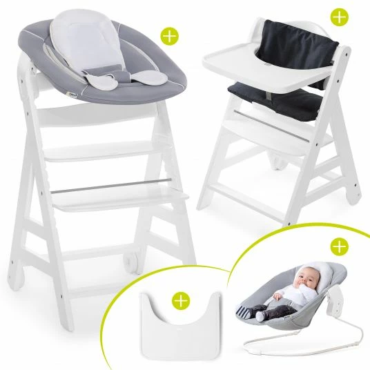 New ๐งจ Hauck Beta Plus White Newborn Set - 5-tlg. Hochstuhl + Aufsatz & Wippe, Essbrett, Sitzkissen - Stretch Grey ๐ 1 New ๐งจ Hauck Beta Plus White Newborn Set - 5-tlg. Hochstuhl + Aufsatz & Wippe, Essbrett, Sitzkissen - Stretch Grey ๐