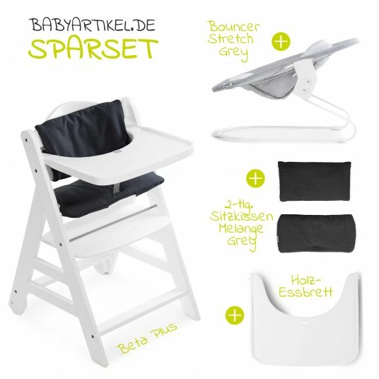 New ๐งจ Hauck Beta Plus White Newborn Set - 5-tlg. Hochstuhl + Aufsatz & Wippe, Essbrett, Sitzkissen - Stretch Grey ๐ 2 New ๐งจ Hauck Beta Plus White Newborn Set - 5-tlg. Hochstuhl + Aufsatz & Wippe, Essbrett, Sitzkissen - Stretch Grey ๐ - Image 2