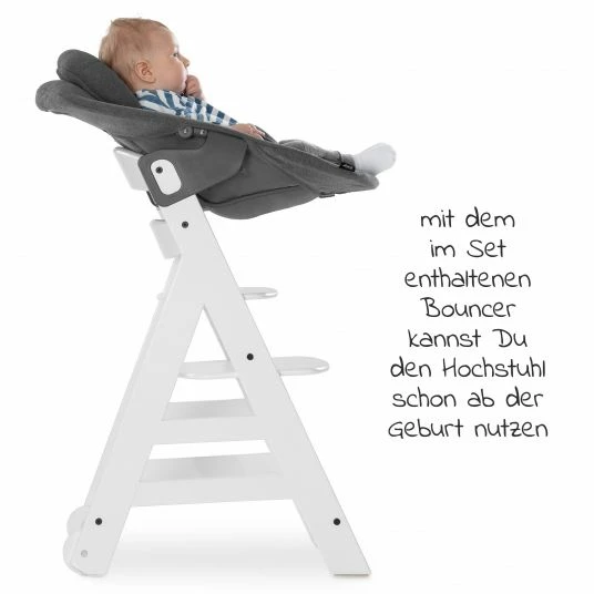 Best deal 𧨠Hauck Beta Plus White Newborn Set - 5-tlg. Hochstuhl + Aufsatz & Wippe Premium, Essbrett, Sitzkissen - Jersey Charcoal π 5 Best deal 𧨠Hauck Beta Plus White Newborn Set - 5-tlg. Hochstuhl + Aufsatz & Wippe Premium, Essbrett, Sitzkissen - Jersey Charcoal π - Image 5