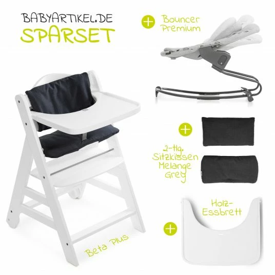 Hot Sale 🌟 Hauck Beta Plus White Newborn Set - 5-tlg. Hochstuhl + Aufsatz & Wippe Premium, Essbrett, Sitzkissen - Nordic Grey 🛒 2 Hot Sale 🌟 Hauck Beta Plus White Newborn Set - 5-tlg. Hochstuhl + Aufsatz & Wippe Premium, Essbrett, Sitzkissen - Nordic Grey 🛒 - Image 2