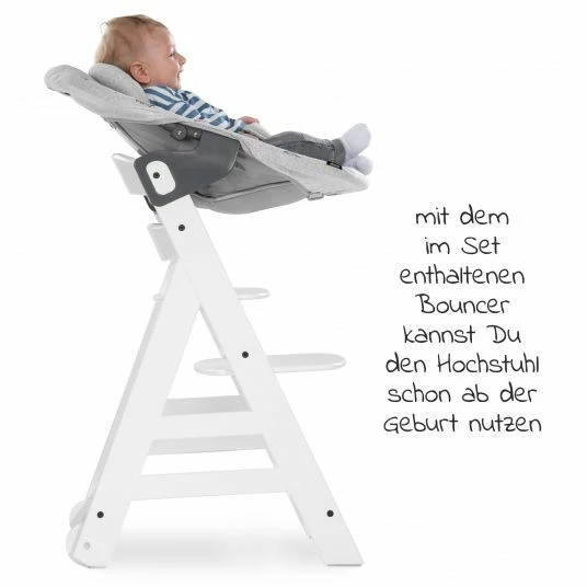 Hot Sale 🌟 Hauck Beta Plus White Newborn Set - 5-tlg. Hochstuhl + Aufsatz & Wippe Premium, Essbrett, Sitzkissen - Nordic Grey 🛒 5 Hot Sale 🌟 Hauck Beta Plus White Newborn Set - 5-tlg. Hochstuhl + Aufsatz & Wippe Premium, Essbrett, Sitzkissen - Nordic Grey 🛒 - Image 5