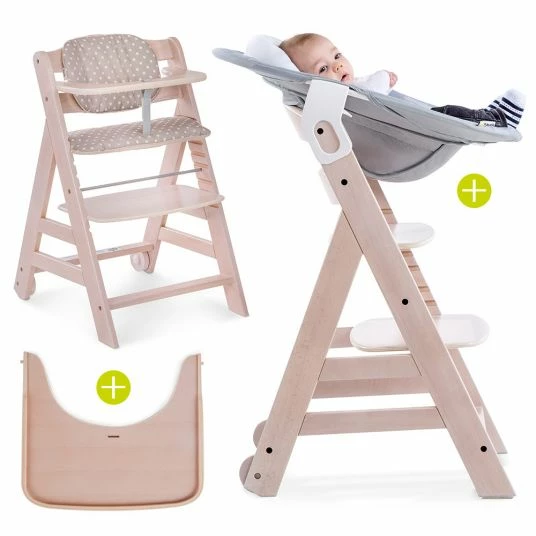 Flash Sale ❤️ Hauck Beta Plus Whitewashed Newborn Set - 5-piece High Chair + Newborn Insert & Rocker Stretch Grey + Dining Board + Seat Cushion 🔥 1 Flash Sale ❤️ Hauck Beta Plus Whitewashed Newborn Set - 5-piece High Chair + Newborn Insert & Rocker Stretch Grey + Dining Board + Seat Cushion 🔥