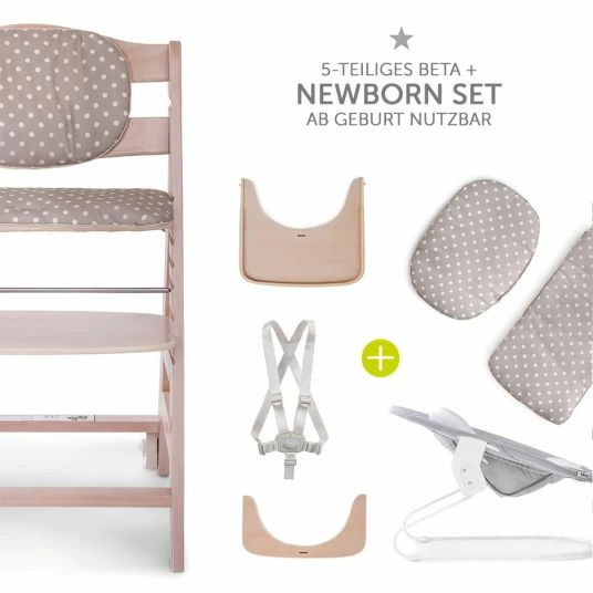 Flash Sale ❤️ Hauck Beta Plus Whitewashed Newborn Set - 5-piece High Chair + Newborn Insert & Rocker Stretch Grey + Dining Board + Seat Cushion 🔥 2 Flash Sale ❤️ Hauck Beta Plus Whitewashed Newborn Set - 5-piece High Chair + Newborn Insert & Rocker Stretch Grey + Dining Board + Seat Cushion 🔥 - Image 2