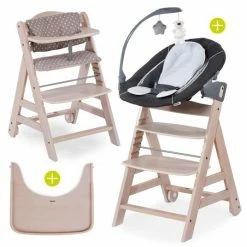 Live & Sleep Sales 19 Cheap 🤩 Hauck Beta Plus Whitewashed Newborn Set Deluxe - 5-tlg. Hochstuhl + 2in1 Neugeboreneneinsatz + Essbrett + Sitzpolster 🎁