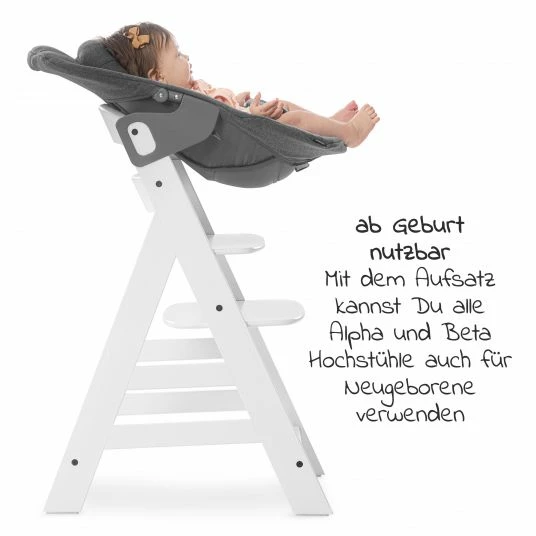 New 🛒 Hauck Bouncer 2in1 Premium (verstellbarer Neugeborenenaufsatz & Wippe) für Alpha & Beta Hochstuhl - Jersey Charcoal 🥰 4 New 🛒 Hauck Bouncer 2in1 Premium (verstellbarer Neugeborenenaufsatz & Wippe) für Alpha & Beta Hochstuhl - Jersey Charcoal 🥰 - Image 4
