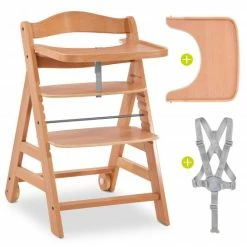 Wholesale ⭐ Hauck Hochstuhl Alpha Plus Move - mit Esbrett und Rollen - Natur 🔔