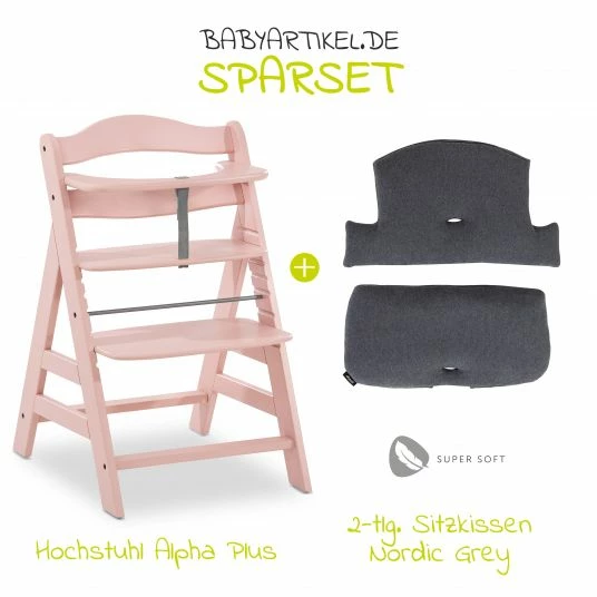 Budget ๐ Hauck Hochstuhl Alpha Plus Rose - im Sparset inkl. Sitzkissen Jersey Charcoal - Rosa ๐ฅฐ 2 Budget ๐ Hauck Hochstuhl Alpha Plus Rose - im Sparset inkl. Sitzkissen Jersey Charcoal - Rosa ๐ฅฐ - Image 2