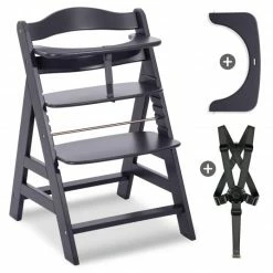 Promo ✔️ Hauck Hochstuhl Alpha Plus Select - inkl. 5-Punkt-Gurt und Schutzbügel (mitwachsed & höhenverstellbar) - Dark Grey 🌟