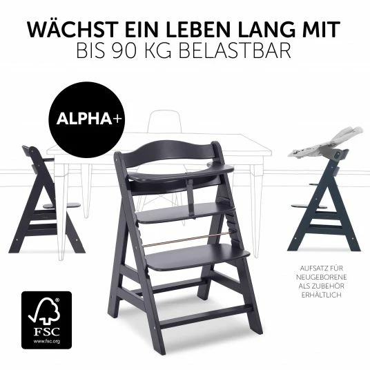 Promo ✔️ Hauck Hochstuhl Alpha Plus Select - inkl. 5-Punkt-Gurt und Schutzbügel (mitwachsed & höhenverstellbar) - Dark Grey 🌟 2 Promo ✔️ Hauck Hochstuhl Alpha Plus Select - inkl. 5-Punkt-Gurt und Schutzbügel (mitwachsed & höhenverstellbar) - Dark Grey 🌟 - Image 2