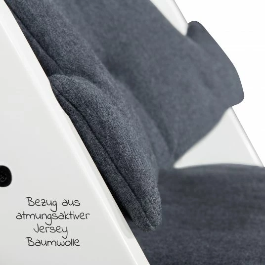 Deals 🎁 Hauck Hochstuhl Alpha Plus White - im Sparset inkl. Sitzkissen Jersey Charcoal - Weiß ✔️ 4 Deals 🎁 Hauck Hochstuhl Alpha Plus White - im Sparset inkl. Sitzkissen Jersey Charcoal - Weiß ✔️ - Image 4