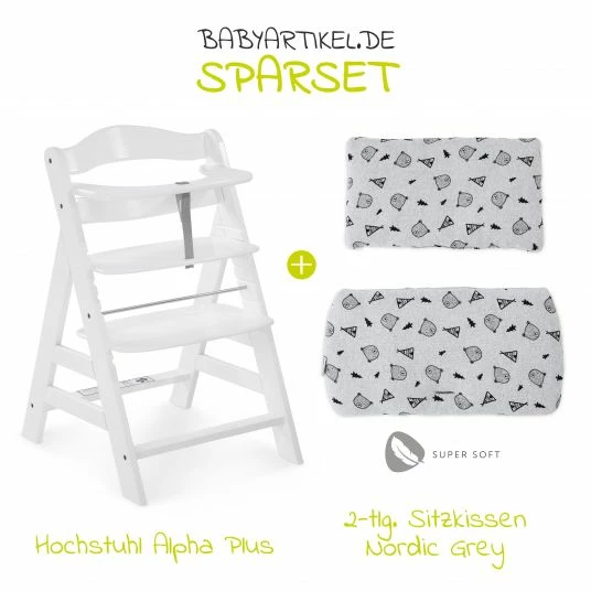 Wholesale ๐ฏ Hauck Hochstuhl Alpha Plus White - im Sparset inkl. Sitzkissen Nordic Grey - Weiร ๐ 2 Wholesale ๐ฏ Hauck Hochstuhl Alpha Plus White - im Sparset inkl. Sitzkissen Nordic Grey - Weiร ๐ - Image 2