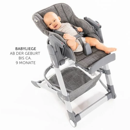 Promo 🎁 Hauck Hochstuhl & Babyliege ab Geburt - Grow Up Newborn Set - Melange Grey 😉 4 Promo 🎁 Hauck Hochstuhl & Babyliege ab Geburt - Grow Up Newborn Set - Melange Grey 😉 - Image 4