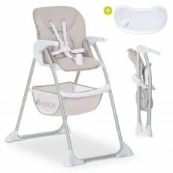 Deals ✔️ Hauck Hochstuhl Sit N Fold (mit Essbrett, klappbar) - Beige - Collection 2022 🔔
