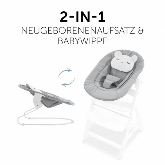 Hot Sale 🤩 Hauck Neugeborenenaufsatz & Wippe für Alpha / Beta Hochstuhl - Bouncer 2in1 - Pastell Bear 🛒 3 Hot Sale 🤩 Hauck Neugeborenenaufsatz & Wippe für Alpha / Beta Hochstuhl - Bouncer 2in1 - Pastell Bear 🛒 - Image 3