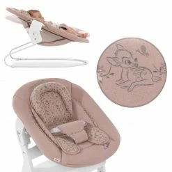 Coupon ⭐ Hauck Neugeborenenaufsatz & Wippe für Alpha Hochstuhl Bouncer 2in1 - Disney - Bambi Rose 🧨