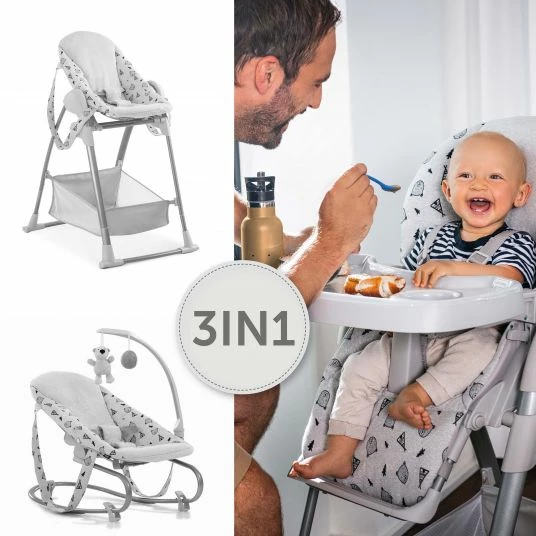 Promo 🤩 Hauck Sitn Relax 3in1 - Hochstuhl ab der Geburt, Babyliege und Wippe - Nordic Grey 🌟 2 Promo 🤩 Hauck Sitn Relax 3in1 - Hochstuhl ab der Geburt, Babyliege und Wippe - Nordic Grey 🌟 - Image 2