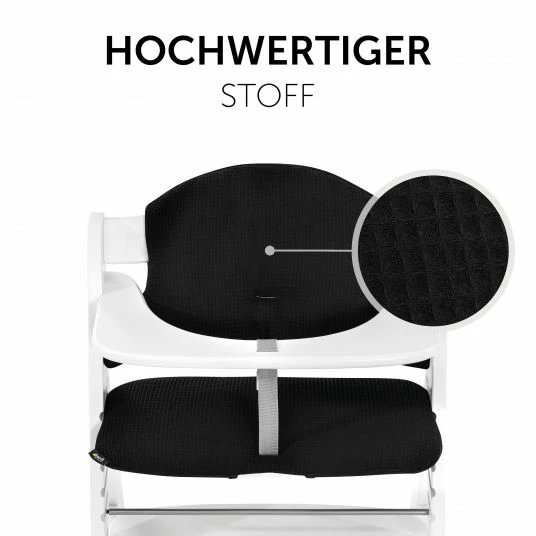 Best Pirce 😉 Hauck Sitzkissen / Hochstuhlauflage für Alpha Hochstuhl - Highchair Pad Select - Waffle Pique Black 🧨 4 Best Pirce 😉 Hauck Sitzkissen / Hochstuhlauflage für Alpha Hochstuhl - Highchair Pad Select - Waffle Pique Black 🧨 - Image 4