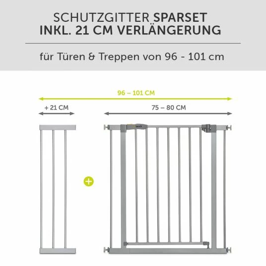 Coupon 👏 Hauck Treppenschutzgitter Stop N Safe 2 (96 bis 101 cm) + 21 cm Verlängerung - ohne Bohren - Silver 😍 3 Coupon 👏 Hauck Treppenschutzgitter Stop N Safe 2 (96 bis 101 cm) + 21 cm Verlängerung - ohne Bohren - Silver 😍 - Image 3