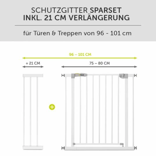 Discount ❤️ Hauck Treppenschutzgitter Stop N Safe 2 (96 bis 101 cm) + 21 cm Verlängerung - ohne Bohren - White 🔔 3 Discount ❤️ Hauck Treppenschutzgitter Stop N Safe 2 (96 bis 101 cm) + 21 cm Verlängerung - ohne Bohren - White 🔔 - Image 3