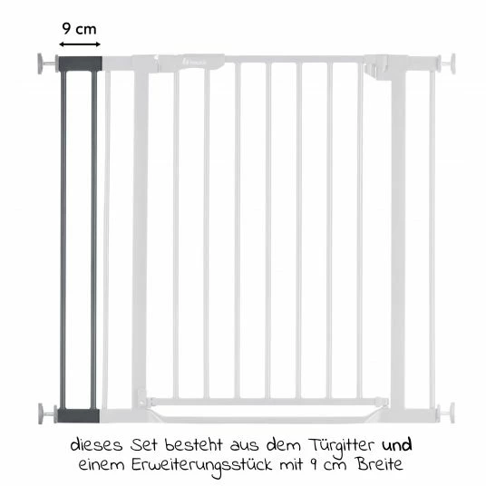 Discount ⌛ Hauck Türschutzgitter inkl. Verlängerung Clear Step Autoclose 2 Set + 9 cm - Dark Grey ✨ 2 Discount ⌛ Hauck Türschutzgitter inkl. Verlängerung Clear Step Autoclose 2 Set + 9 cm - Dark Grey ✨ - Image 2