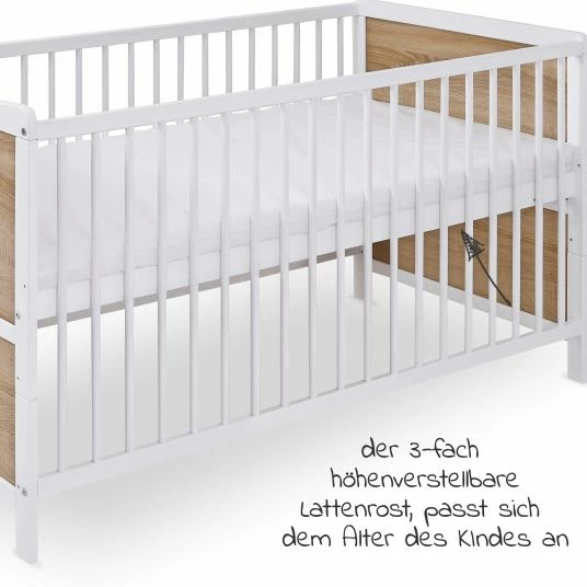 Best Sale 🛒 Jonka Babybett-Komplett-Set Max inkl. Bettwäsche, Himmel, Nestchen & Matratze 70 x 140 cm - Spielparty - Weiß Eiche ⭐ 6 Best Sale 🛒 Jonka Babybett-Komplett-Set Max inkl. Bettwäsche, Himmel, Nestchen & Matratze 70 x 140 cm - Spielparty - Weiß Eiche ⭐ - Image 6