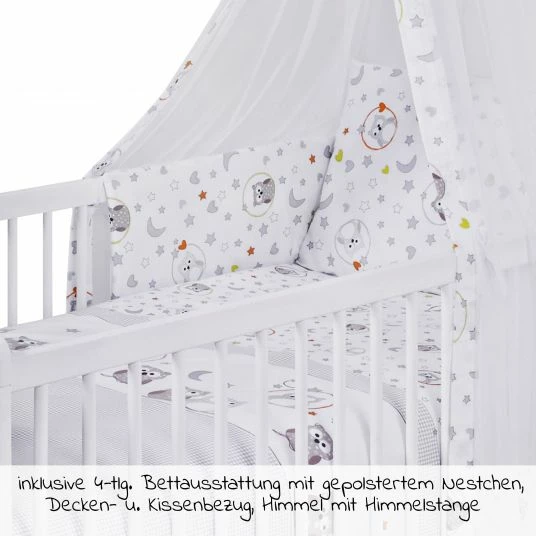 Best reviews of 🎉 Jonka Babybett-Komplett-Set Mona inkl. Bettwäsche, Himmel, Nestchen & Matratze 70 x 140 cm - Eulenpaar - Weiß 👍 4 Best reviews of 🎉 Jonka Babybett-Komplett-Set Mona inkl. Bettwäsche, Himmel, Nestchen & Matratze 70 x 140 cm - Eulenpaar - Weiß 👍 - Image 4