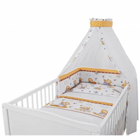 Wholesale ⭐ Jonka Babybett-Komplett-Set Mona inkl. Bettwäsche, Himmel, Nestchen & Matratze 70 x 140 cm - Honigbär - Weiß 👏 3 Wholesale ⭐ Jonka Babybett-Komplett-Set Mona inkl. Bettwäsche, Himmel, Nestchen & Matratze 70 x 140 cm - Honigbär - Weiß 👏 - Image 3