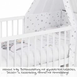 Best Pirce 🔥 Jonka Babybett-Komplett-Set Moritz inkl. Bettwäsche, Himmel, Nestchen & Matratze 70 x 140 cm 70 x 140 cm - BW Dumbo - Weiß Grau ⭐ 11 Best Pirce 🔥 Jonka Babybett-Komplett-Set Moritz inkl. Bettwäsche, Himmel, Nestchen & Matratze 70 x 140 cm 70 x 140 cm - BW Dumbo - Weiß Grau ⭐ -Live & Sleep Sales jonka babybett komplett set moritz inkl bettwasche himmel nestchen matratze 70x140 cm bw dumbo weiss grau kp 500 2040 09 d5