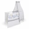 Wholesale 💯 Jonka Babybett-Komplett-Set Sina inkl. Bettwäsche, Himmel, Nestchen & Matratze 70 x 140 cm 60 x 120 cm - Kuschelbär - Weiß 🔥