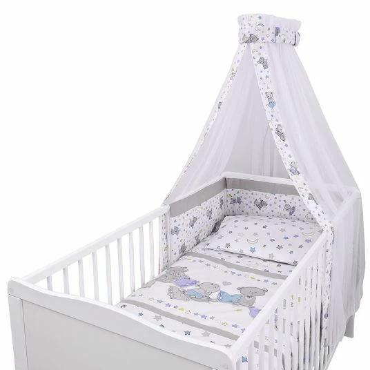 Wholesale 💯 Jonka Babybett-Komplett-Set Sina inkl. Bettwäsche, Himmel, Nestchen & Matratze 70 x 140 cm 60 x 120 cm - Kuschelbär - Weiß 🔥 2 Wholesale 💯 Jonka Babybett-Komplett-Set Sina inkl. Bettwäsche, Himmel, Nestchen & Matratze 70 x 140 cm 60 x 120 cm - Kuschelbär - Weiß 🔥 - Image 2