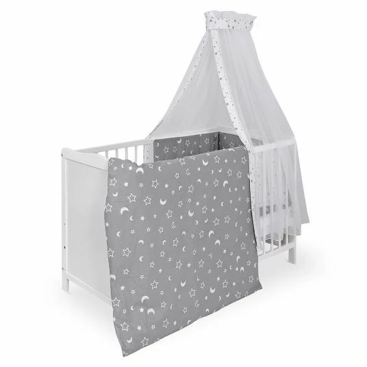 Best Pirce ⭐ Jonka Babybett-Komplett-Set Sina inkl. Bettwäsche, Himmel, Nestchen & Matratze 70 x 140 cm 60 x 120 cm - Luna - Weiß 🌟 1 Best Pirce ⭐ Jonka Babybett-Komplett-Set Sina inkl. Bettwäsche, Himmel, Nestchen & Matratze 70 x 140 cm 60 x 120 cm - Luna - Weiß 🌟