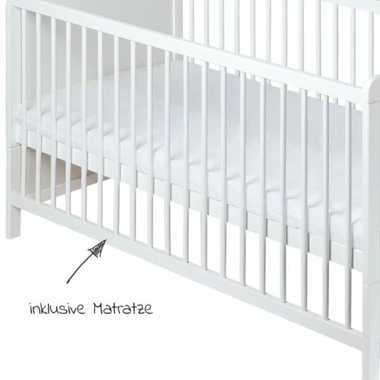 Best Pirce ⭐ Jonka Babybett-Komplett-Set Sina inkl. Bettwäsche, Himmel, Nestchen & Matratze 70 x 140 cm 60 x 120 cm - Luna - Weiß 🌟 4 Best Pirce ⭐ Jonka Babybett-Komplett-Set Sina inkl. Bettwäsche, Himmel, Nestchen & Matratze 70 x 140 cm 60 x 120 cm - Luna - Weiß 🌟 - Image 4