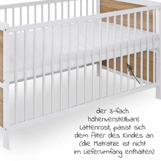Best Pirce 🌟 Jonka Babybett und Kinderbett Max 70 x 140 cm - Weiß Eiche 👏 2 Best Pirce 🌟 Jonka Babybett und Kinderbett Max 70 x 140 cm - Weiß Eiche 👏 - Image 2