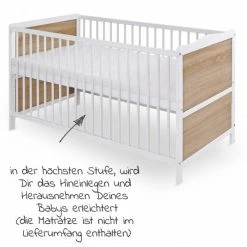 Best Pirce 🌟 Jonka Babybett und Kinderbett Max 70 x 140 cm - Weiß Eiche 👏 8 Best Pirce 🌟 Jonka Babybett und Kinderbett Max 70 x 140 cm - Weiß Eiche 👏 -Live & Sleep Sales jonka babybett und kinderbett max 70 x 140 cm weiss eiche kp 500 0000 08 d2