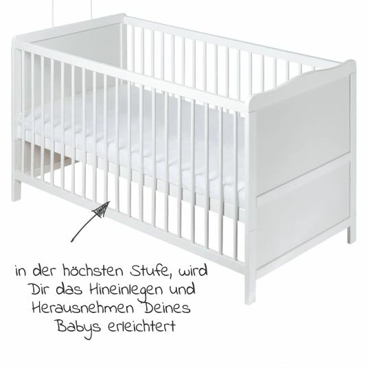 Budget ✨ Jonka Babybett und Kinderbett Mona 70 x 140 cm - Weiß ✔️ 3 Budget ✨ Jonka Babybett und Kinderbett Mona 70 x 140 cm - Weiß ✔️ - Image 3