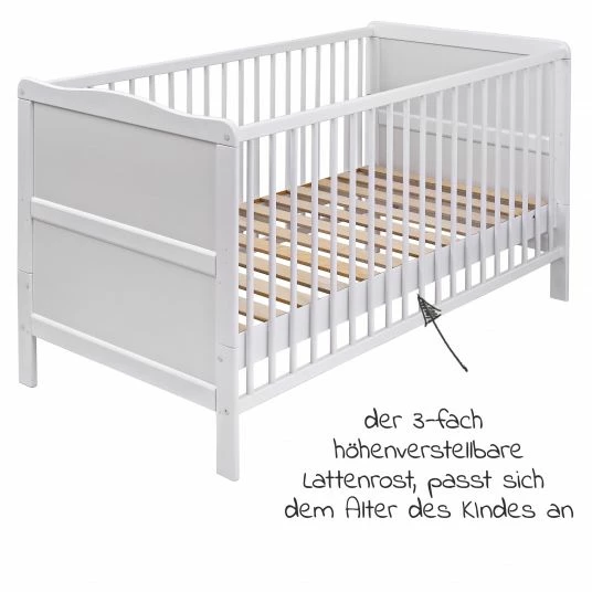 Hot Sale 🔥 Jonka Kinderzimmer Sparset Mona mit Bett und Wickelkommode 70 x 140 cm - - Weiß - Collection 2022 😍 6 Hot Sale 🔥 Jonka Kinderzimmer Sparset Mona mit Bett und Wickelkommode 70 x 140 cm - - Weiß - Collection 2022 😍 - Image 6