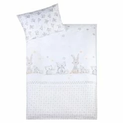 Deals ❤️ Julius Zöllner bed linen 100 x 135 cm - bunny & owl white ⌛