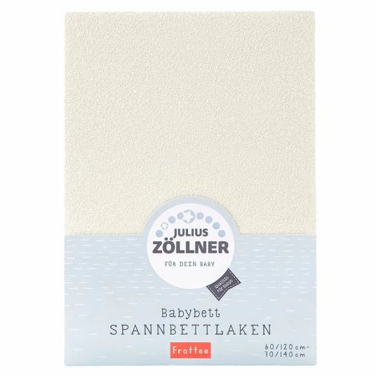 Outlet 😀 Julius Zöllner Fitted sheet terrycloth for cot 60 x 120 / 70 x 140 cm - Ecru 🤩 1 Outlet 😀 Julius Zöllner Fitted sheet terrycloth for cot 60 x 120 / 70 x 140 cm - Ecru 🤩