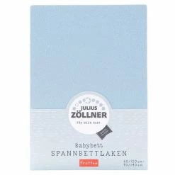 Budget 😀 Julius Zöllner fitted sheet terrycloth for cot 60 x 120 / 70 x 140 cm - light blue ❤️