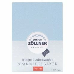 New 🤩 Julius Zöllner fitted sheet towelling for small mattresses 40 x 90 cm - light blue 🤩