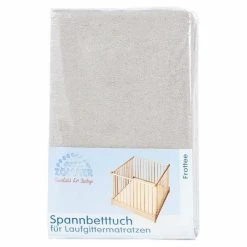 Promo 🎉 Julius Zöllner fitted sheet towelling for playpen 68 x 90 - 95 x 95 cm - taupe 🔔