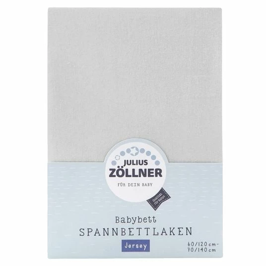 Promo 🛒 Julius Zöllner fitted sheet for cot 60 x 120 / 70 x 140 cm - light grey 💯 1 Promo 🛒 Julius Zöllner fitted sheet for cot 60 x 120 / 70 x 140 cm - light grey 💯