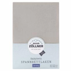Promo 🧨 Julius Zöllner fitted sheet for cot 60 x 120 / 70 x 140 cm - taupe 😀