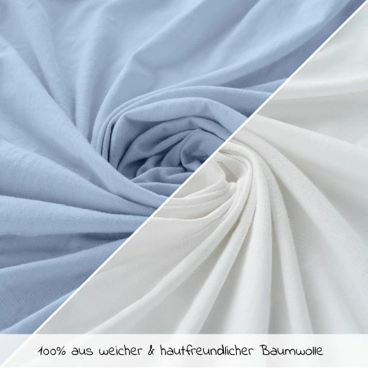 Best deal 😀 LaLoona 2er Pack Spannbettuch für Kinderbett 60 x 120 / 70 x 140 cm - Weiß Hellblau 💯 4 Best deal 😀 LaLoona 2er Pack Spannbettuch für Kinderbett 60 x 120 / 70 x 140 cm - Weiß Hellblau 💯 - Image 4