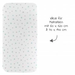 Wholesale 🎉 LaLoona 2er Pack Spannbettuch für Kinderbett 60 x 120 / 70 x 140 cm - Sterne - Grau Mint 😉 -Live & Sleep Sales laloona 2er pack spannbettuch fur kinderbett 60 x 120 70 x 140 cm weiss sterne grau mint 565991 d2