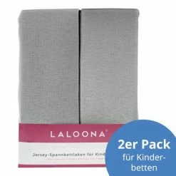 Brand new 🛒 LaLoona Spannbettlaken 2er Pack für Matratzengröße 60x120 cm und 70x140 cm - Grau 🤩