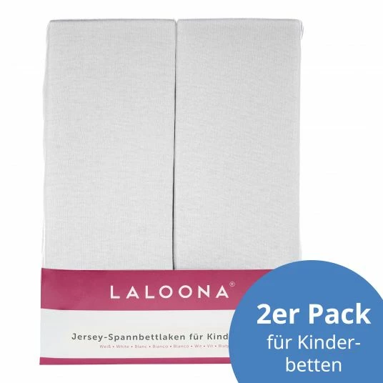 Hot Sale 😀 LaLoona Spannbettlaken 2er Pack für Matratzengröße 60x120 cm und 70x140 cm - Weiß 🌟 1 Hot Sale 😀 LaLoona Spannbettlaken 2er Pack für Matratzengröße 60x120 cm und 70x140 cm - Weiß 🌟