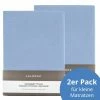 Best deal 🥰 LaLoona Spannbetttuch 2er Pack für kleine Matratzen 40 x 90 cm - Hellblau ⭐