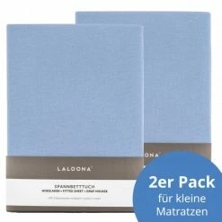 Best deal 🥰 LaLoona Spannbetttuch 2er Pack für kleine Matratzen 40 x 90 cm - Hellblau ⭐